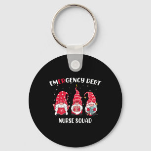 Emergency Room Department Er Christmas Gnomes Nurs Key Ring