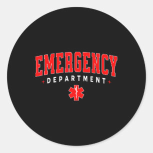 Emergency Room Er Rn Nurse Department Healthcare N Classic Round Sticker