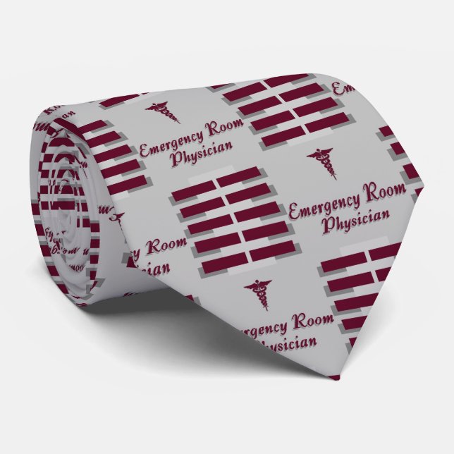 Emergency Room Physician B/Grey Neck Tie (Rolled)