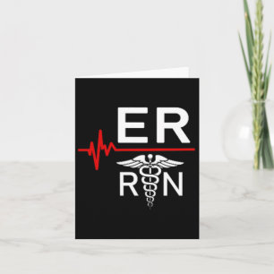 Emergency Room Registered Nurse Gift Er Heartbeat  Card