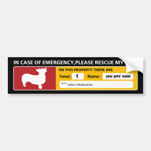 Emergency Sticker (welsh corgi)