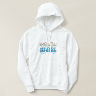 Emergency & Trauma Nurse Floral White Hoodie