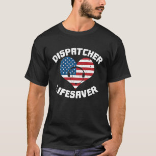 Emergency Us Flag Police Yellow Thin Gold Line Di T-Shirt