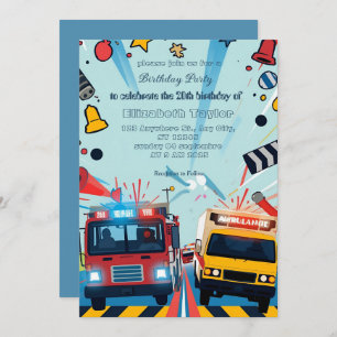 Emergency Vehicles party invitation