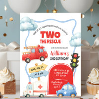 Emergency Vehicles TWO the rescue 2nd Birthday