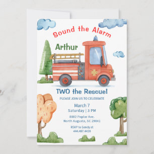 Emergency Vehicles Two The Rescue Any Age Birthday Invitation