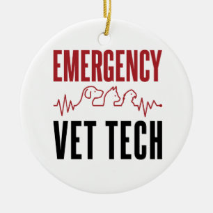Emergency Vet Tech Critical Care Veterinary Ceramic Ornament