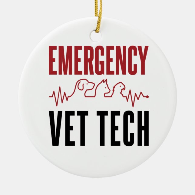 Emergency Vet Tech Critical Care Veterinary Ceramic Ornament (Front)