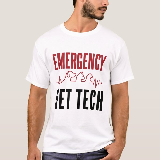 Emergency Vet Tech Critical Care Veterinary T-Shirt (Front)
