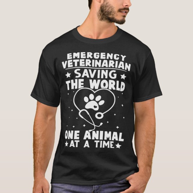 Emergency Veterinarian Saving The World Animal At  T-Shirt (Front)