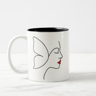 Emerging Wings – Hidden Butterfly Healing Portrait Two-Tone Coffee Mug
