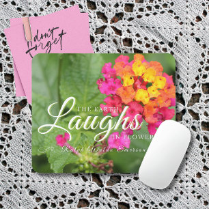Emerson Beautiful Floral Quote Mouse Pad