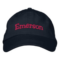 Emerson Embroidered Baseball Cap Navy Hot Pink