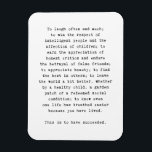 Emerson inspirational quote fridge magnet success<br><div class="desc">This quote,  attributed to Emerson,  has inspired many.  Post it on your fridge to remember the true meaning of success.</div>