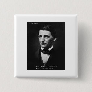 Emerson "Pace Of Nature" Wisdom Quote Gifts & Tees 15 Cm Square Badge