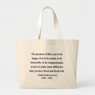 Emerson Quote 5a Large Tote Bag
