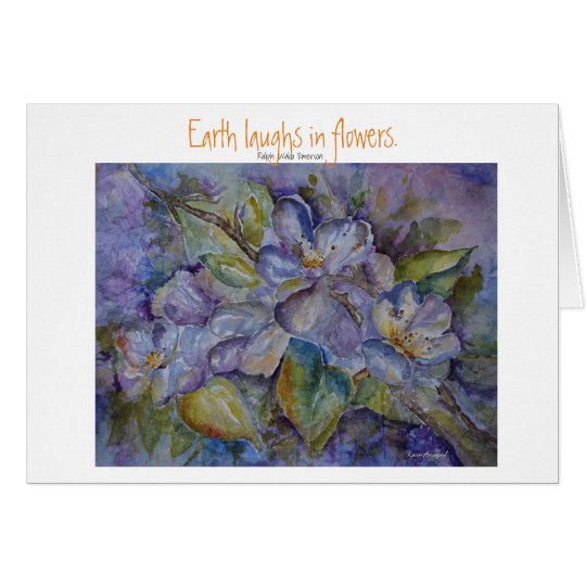 Emerson Quote Floral Watercolor Art Greeting Card