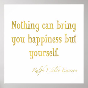 Emerson Quote Gold Faux Glitter Inspirational Poster