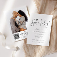 EMERY | Calligraphy Hello baby Shower QR Code