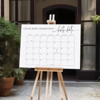 EMERY Guess Baby's Due Date/ Birth Date Calendar 