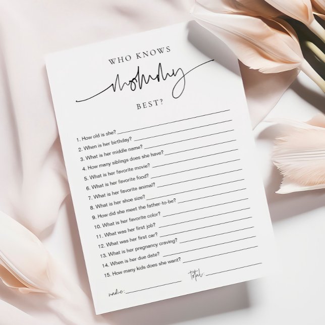 EMERY Whimsical Who knows Mummy best? Game Card (Creator Uploaded)