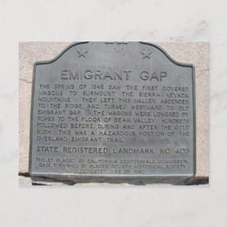 Emigrant Gap History Sign Postcard