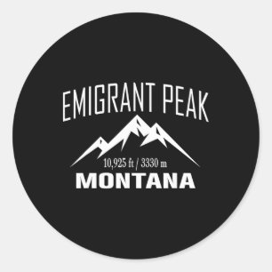 Emigrant Peak Montana Climbing Summit Club Outdoor Classic Round Sticker