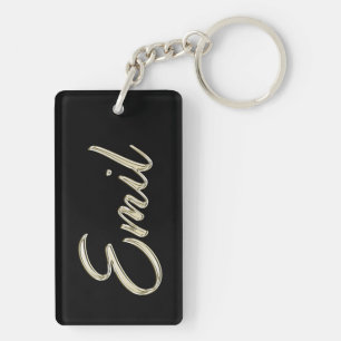 Emil Name whitegold key trailer Ring
