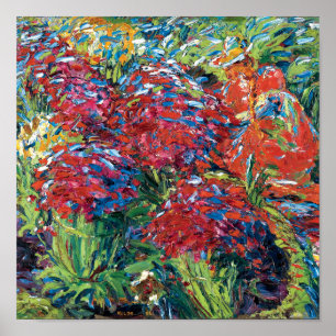 Emil Nolde Red Flowers Expressionism Fine Art Poster
