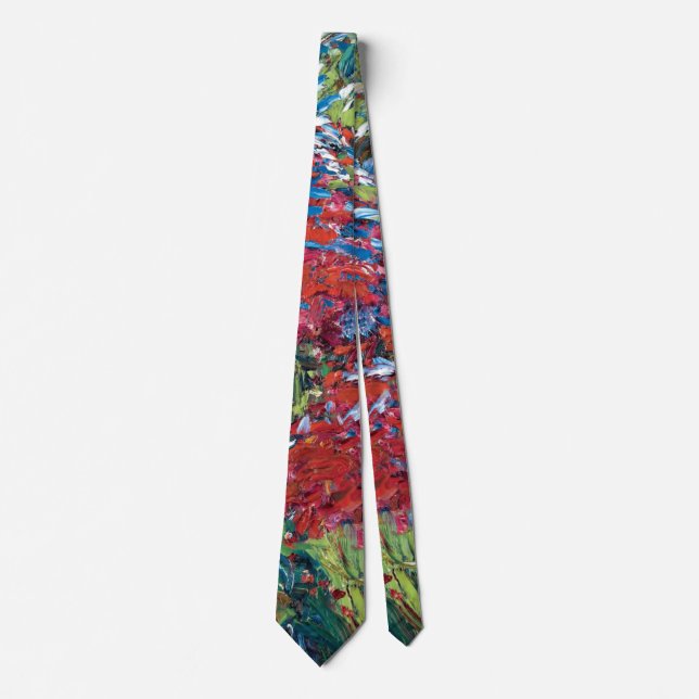 Emil Nolde Red Flowers Expressionism Fine Art Tie (Front)