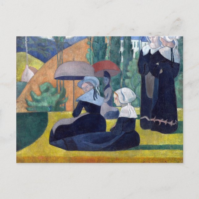 Emile Bernard Breton Women with Umbrellas Postcard (Front)