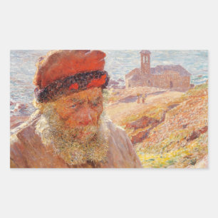 Emile Claus - Ampelio, Old Fisherman of Bordighera Rectangular Sticker