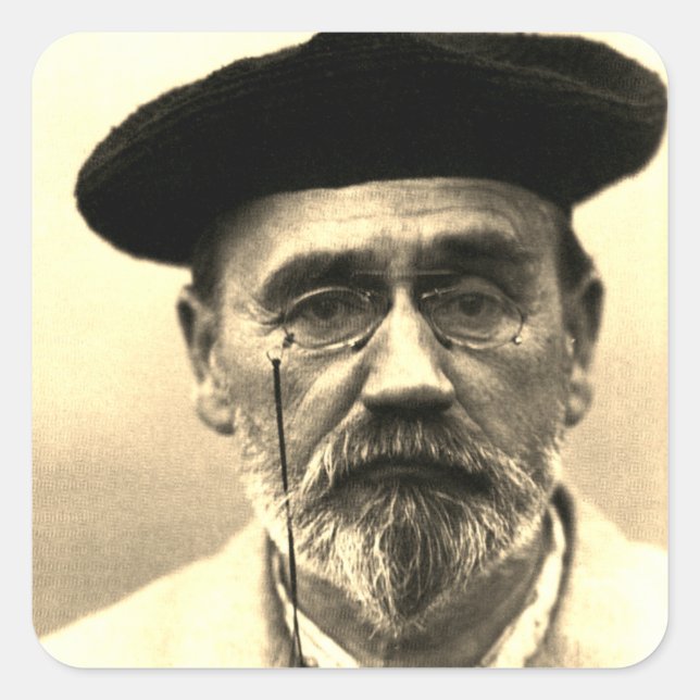 Émile Zola, c. 1902 Square Sticker (Front)