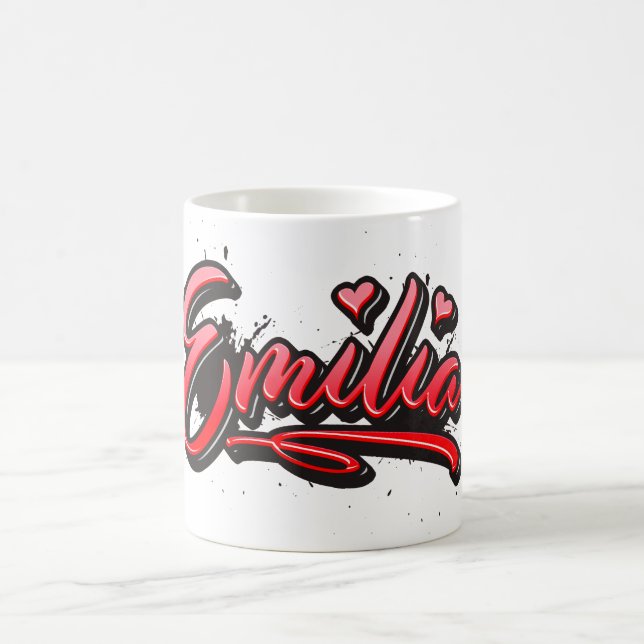 Emilia Heart Splash Graffiti Coffee Mug (Center)
