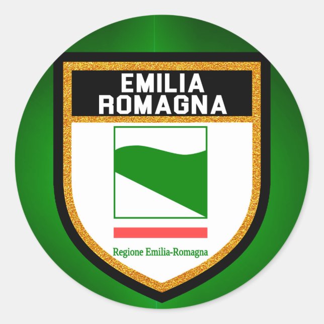 Emilia-Romagna Flag Classic Round Sticker (Front)