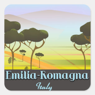 Emilia-Romagna Italy travel poster Square Sticker