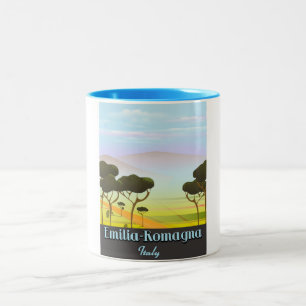 Emilia-Romagna Italy travel poster Two-Tone Coffee Mug