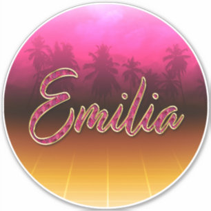 Emilia Vorname Name golden pink Aufkleber Sticker