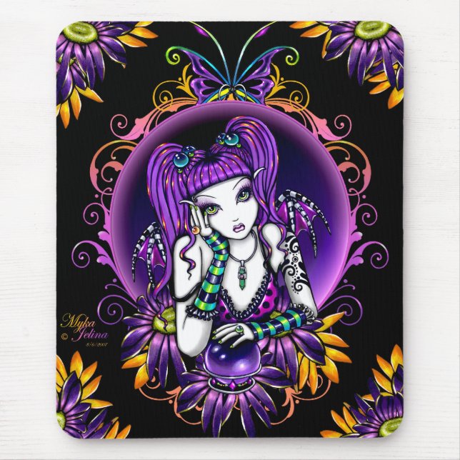 "Emilicious" Rainbow Flower Fairy Art Mousepad (Front)