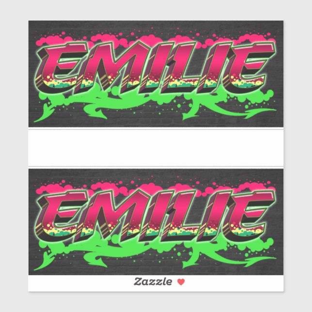 Emilie First Name Graffiti Sticker (Sheet)