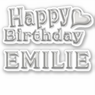 Emilie Happy Birthday silver Sticker