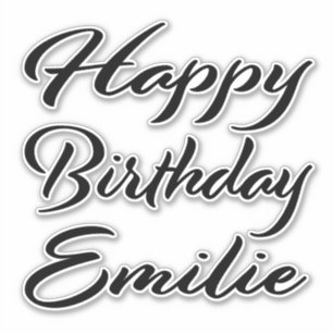 Emilie Name Vorname black Sticker Geburtstag