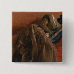 Emilie, the Artist's Sister, Asleep 15 Cm Square Badge