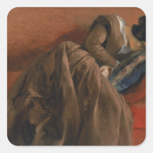 Emilie, the Artist's Sister, Asleep Square Sticker