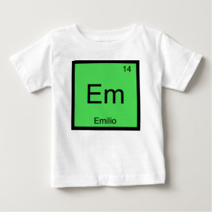 Emilio Name Chemistry Element Periodic Table Baby T-Shirt