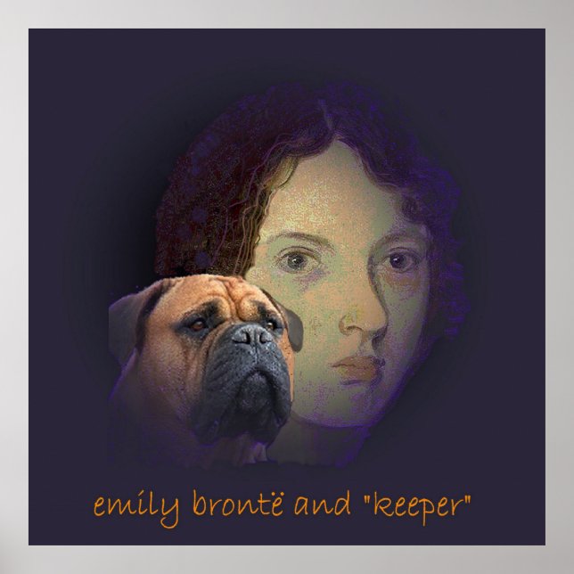 Emily Bronte and her dog "Keeper" Poster (Front)
