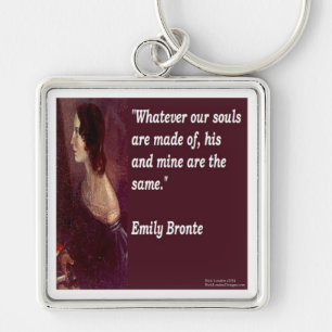 Emily Bronte & Famous Our Souls Quote Key Ring