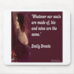 Emily Bronte & Famous Our Souls Quote Mouse Pad