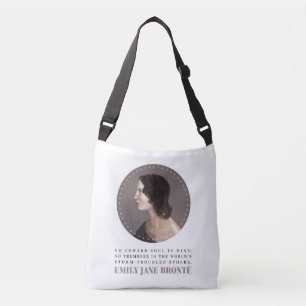 Emily Bronte Portrait and Quote - No Coward Soul Crossbody Bag