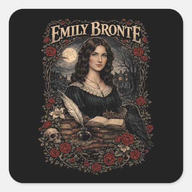 Emily Brontë Square Sticker (Front)